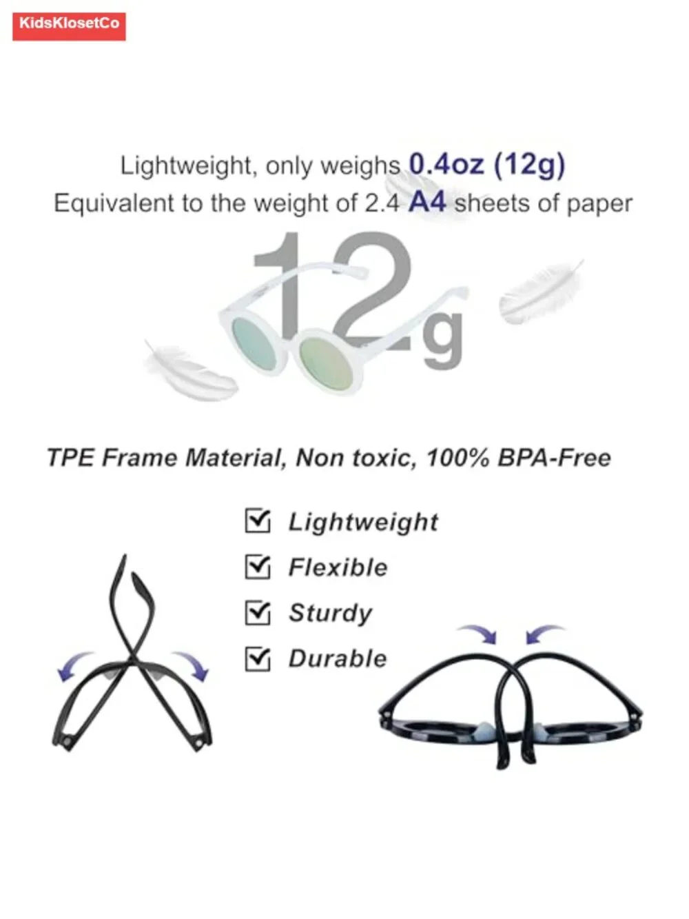 Polarized Baby Sunglasses with Strap & Silicone Nose Pads - Flexible UV